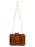 Balk Striped Wooden Clutch