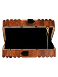 Balk Striped Wooden Clutch