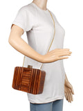 Balk Striped Wooden Clutch