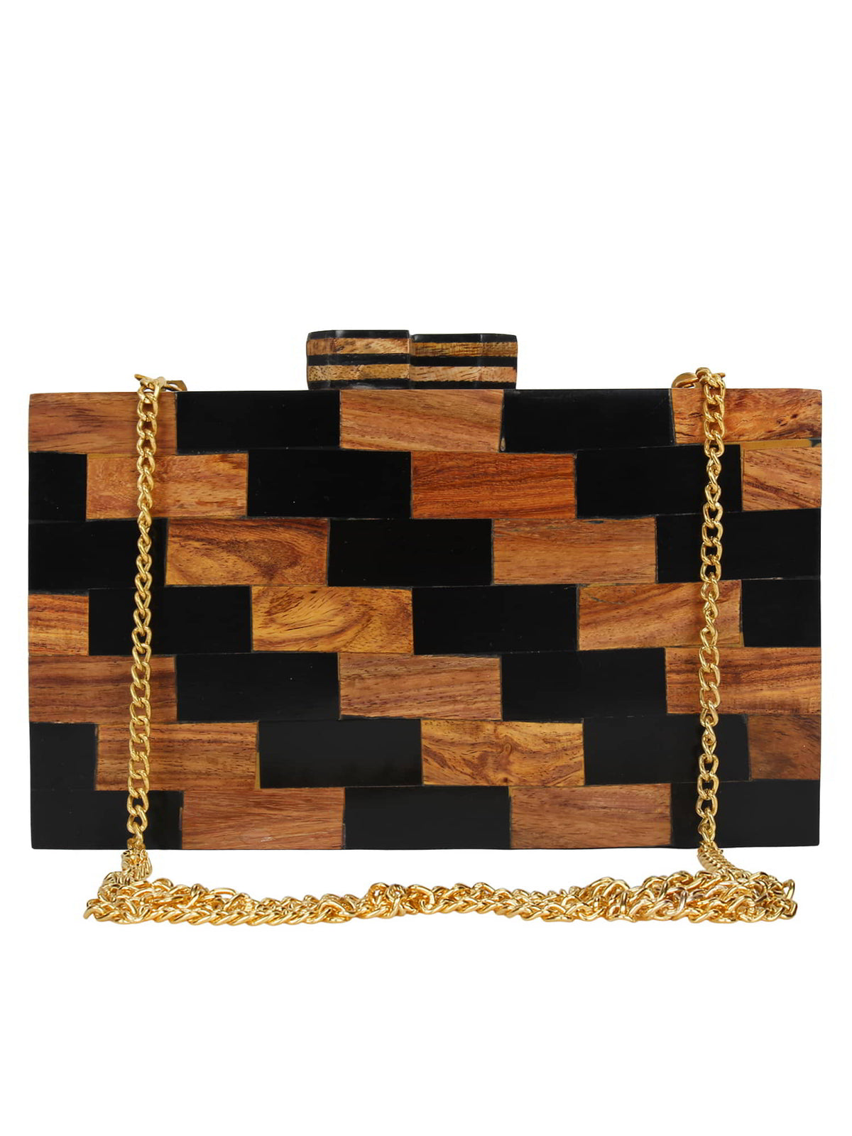 Balk Checked Wooden Clutch