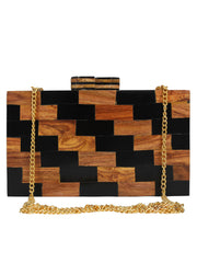 Balk Checked Wooden Clutch