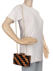 Balk Checked Wooden Clutch