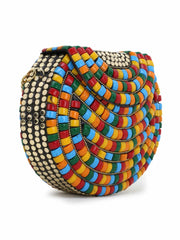 Jewel Metal Mosaic Box Clutch