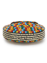 Jewel Metal Mosaic Box Clutch