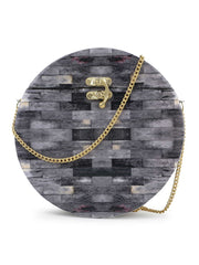 Gala Wood & Resin Printed Box Clutch
