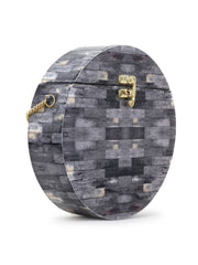 Gala Wood & Resin Printed Box Clutch