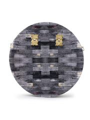 Gala Wood & Resin Printed Box Clutch