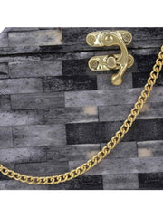 Gala Wood & Resin Printed Box Clutch