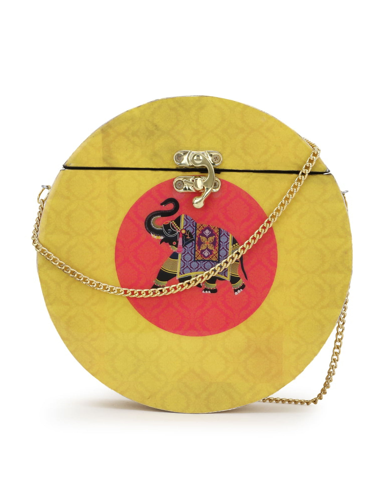 Gala Wood & Resin Printed Box Clutch