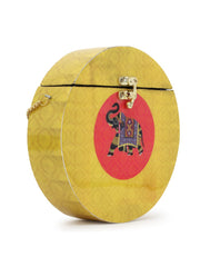 Gala Wood & Resin Printed Box Clutch