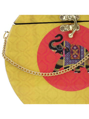 Gala Wood & Resin Printed Box Clutch