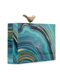 Balk Wood & Resin Marble Printed Box Clutch