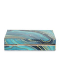 Balk Wood & Resin Marble Printed Box Clutch