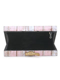Balk Wood & Resin Striped Printed Box Clutch