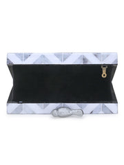 Balk Wood & Resin Chevron Printed Box Clutch