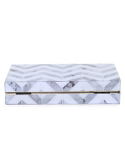 Balk Wood & Resin Chevron Printed Box Clutch