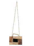 Timber Wood & Resin Colorblocked Clutch
