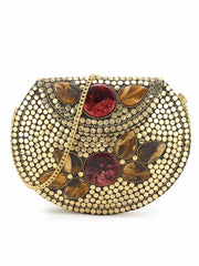 Mosaic Metal & Stones Embellished Clutch