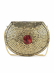 Mosaic Metal & Stones Embellished Clutch