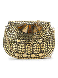 Mosaic Metal Clutch with Stone Work