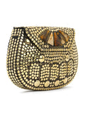 Mosaic Metal Clutch with Stone Work