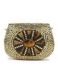 Mosaic Metal Clutch with Stone Work