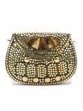Mosaic Metal Clutch with Stone Work