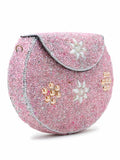 Mosaic Metal Floral Beaded Clutch