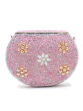 Mosaic Metal Floral Beaded Clutch