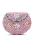 Mosaic Metal Floral Beaded Clutch