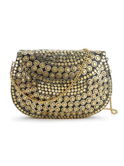 Mosaic Mosaic Embellished Metal Clutch
