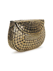 Mosaic Mosaic Embellished Metal Clutch