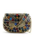 Mosaic Mosaic Embellished Metal Clutch