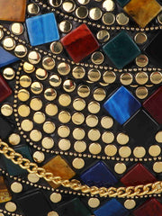 Mosaic Mosaic Embellished Metal Clutch