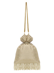 Dangle Faux Silk Floral Embellished Potli