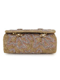 Coffer Faux Silk Floral Embellished Clutch