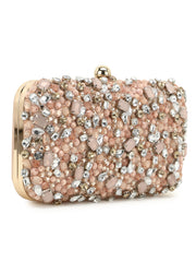 Adorn Embellished Satin Clutch