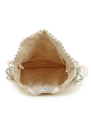 Dangle Embellished Satin Potli