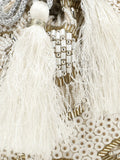 Dangle Embellished Satin Potli