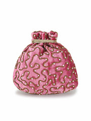 Dangle Velvet Floral Embellished Potli