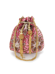 Dangle Velvet Floral Embellished Potli