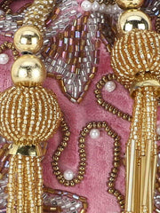 Dangle Velvet Floral Embellished Potli