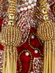 Dangle Velvet Floral Embellished Potli