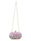 Adorn Velvet Floral Embellished Clutch