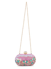Adorn Velvet Floral Embellished Clutch