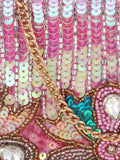 Adorn Velvet Floral Embellished Clutch
