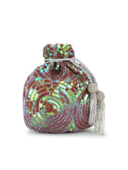 Dangle Faux Silk Sequined Potli