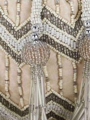 Dangle Faux Silk Chevron Embellished Potli