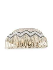 Dangle Faux Silk Chevron Embellished Potli