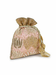 Dangle Satin Floral Embellished Potli